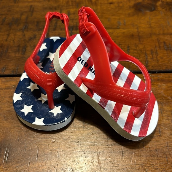 Old Navy infant flops. Red White Blue. - Picture 2 of 4